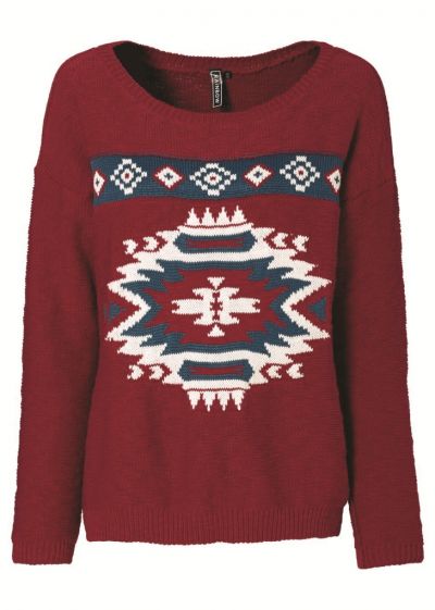 Sweter w Azteckie wzory