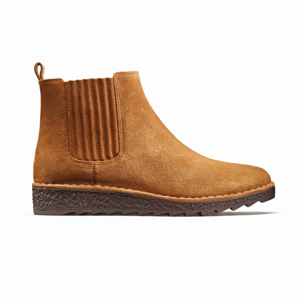 ^ FOCUS CLARKS Olso Chelsea Tan Suede 429 zl